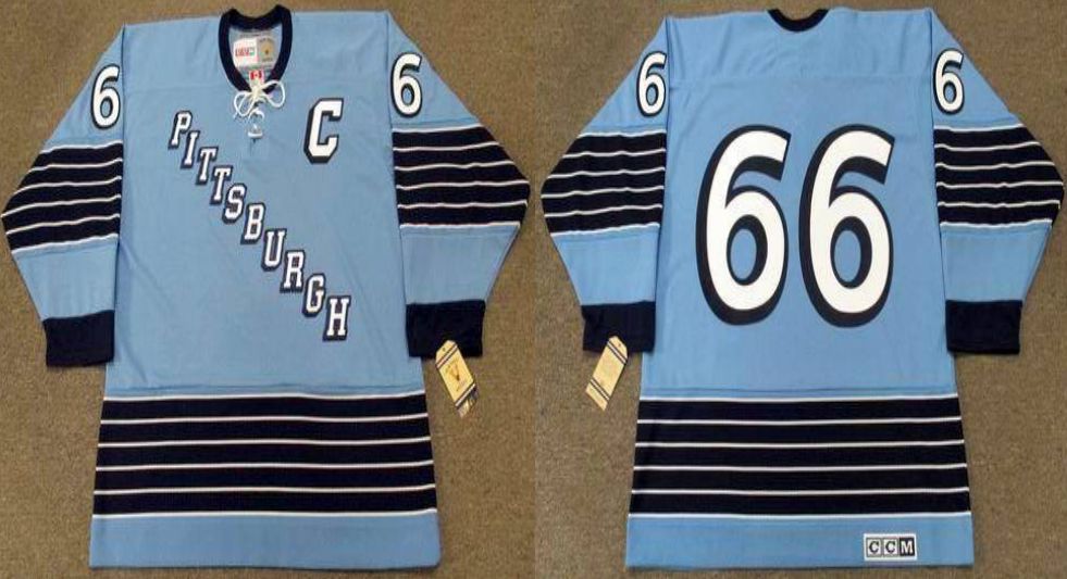 2019 Men Pittsburgh Penguins 66 Lemieux Blue CCM NHL jerseys